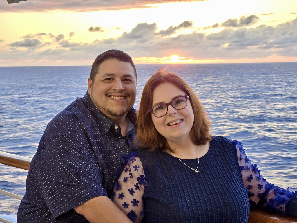Jose Ponce Jr. and his wife together during a sunset cruise.